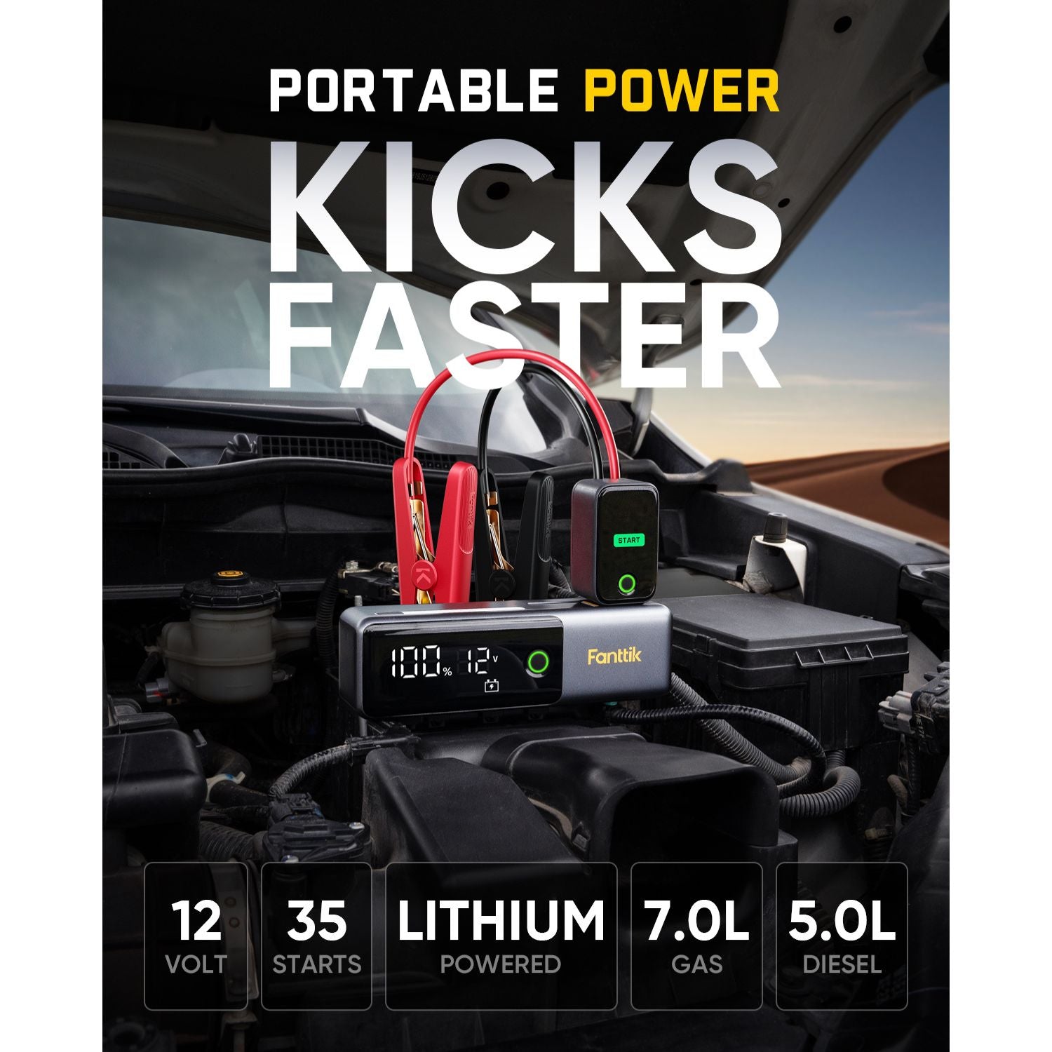 Fanttik X9 Pro Tire Inflator and Potent T10 1800 Amp Jump Starter
