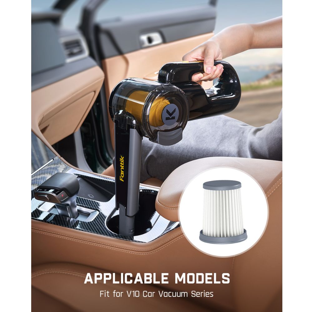 Fanttik 2-Pack Replacement HEPA Filter for Fold V10 APEX Car Vacuum