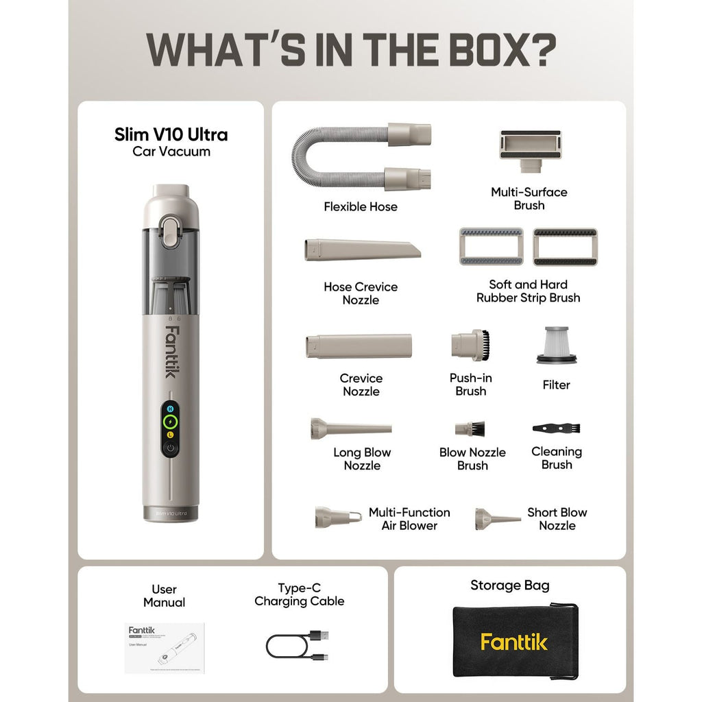 Fanttik Slim V10 Ultra Cordless Car Vacuum