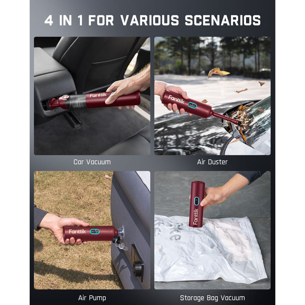Fanttik Slim V8 APEX Car Vacuum RobustClean® Red